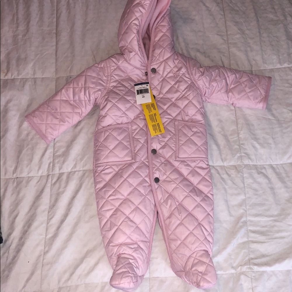 NWT Ralph Lauren Baby Girl 6 Month Pink Snowsuit
